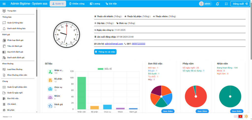 Phần mềm quản lý BigTime.